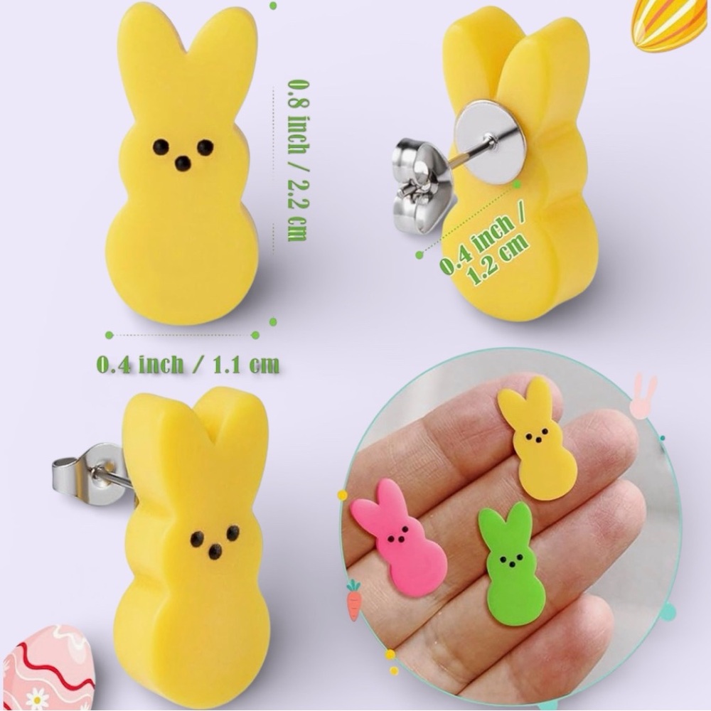 Peeps Hypoallergenic Stud Set, NWT - Picture 3 of 5
